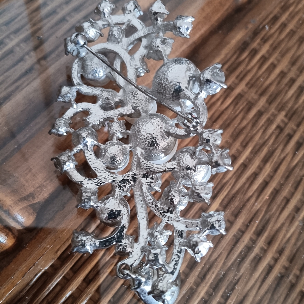 Y2K PEARL & RHINESTONE BROOCH - Picture 4 of 5